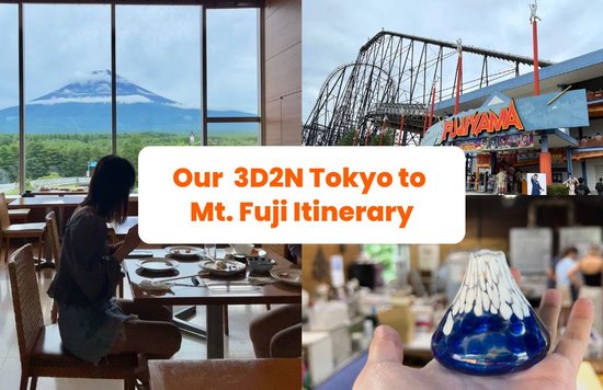 a collage of photos showcasing activities that can be done around Mt. Fuji 